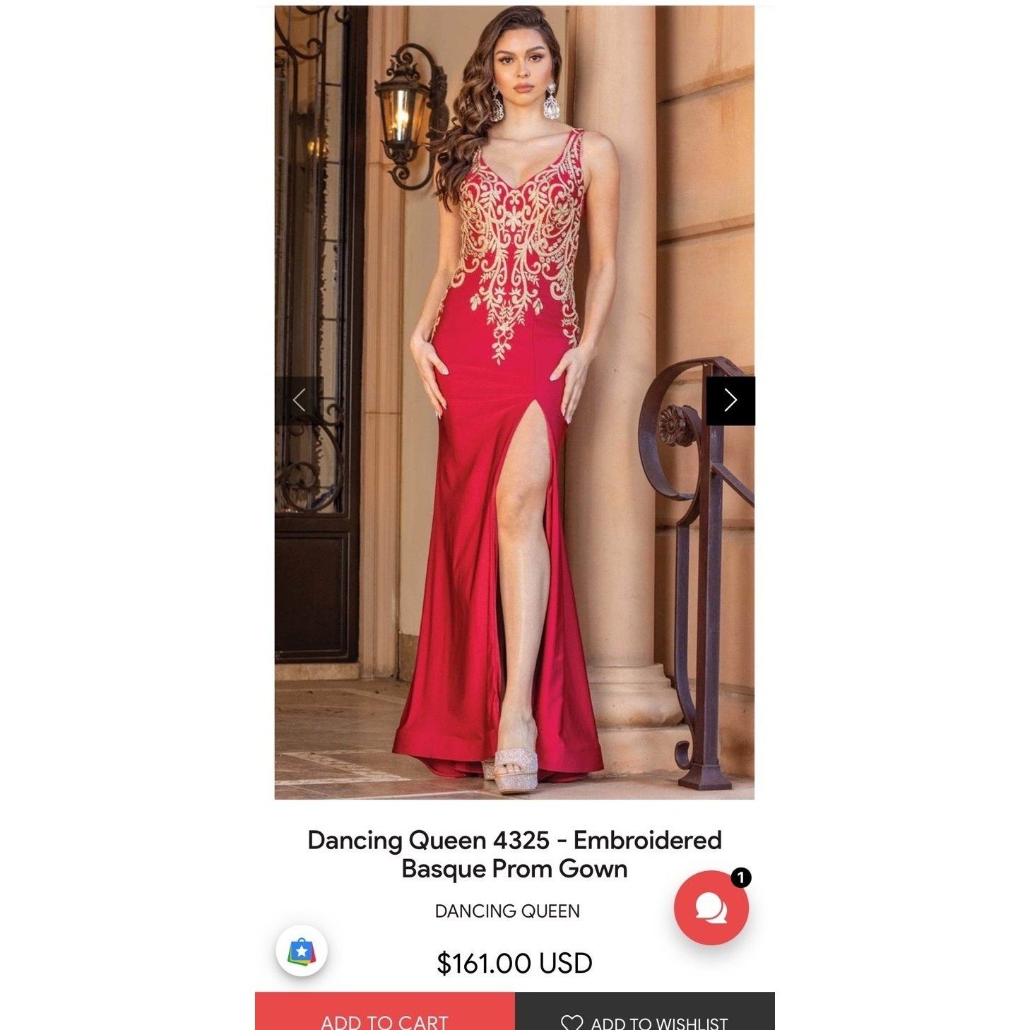 Dancing Queen Embroidered Bodice Gown 2xl